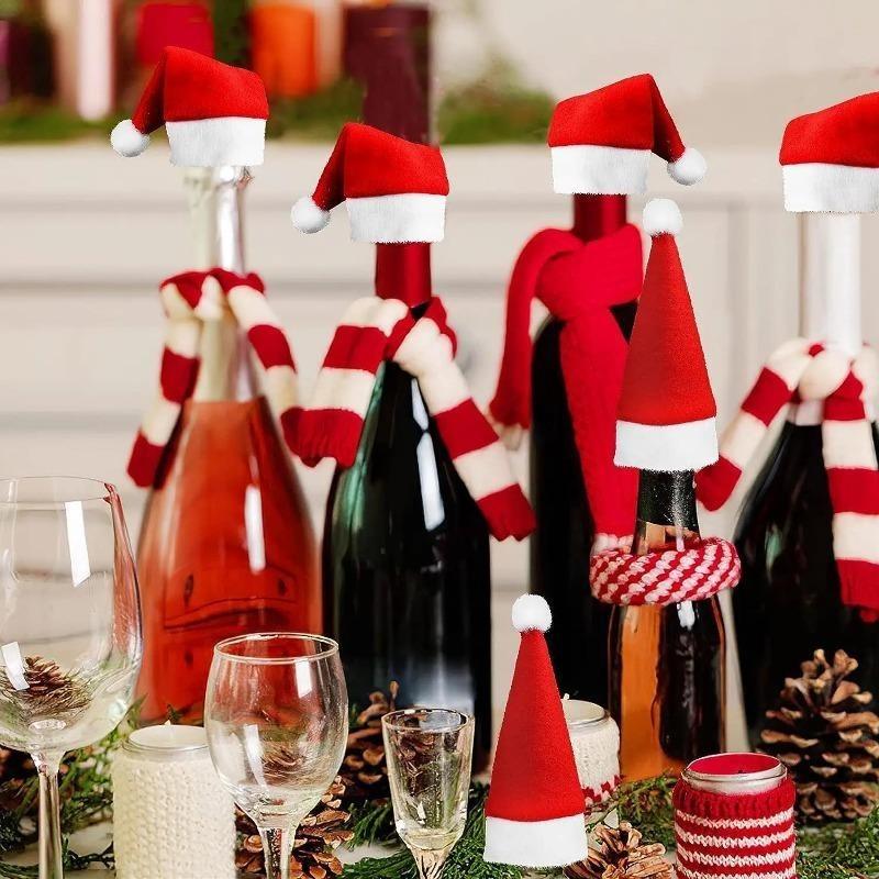 1/3/5/10/20/50/100 шт. Рождественское украшение, держатель для столовых приборов, мешочек, рождественская шляпа, мешочек для вилки, ножа, столовых приборов, рождественское украшение для дома, кухни, орнамент, Навидад, Новый год