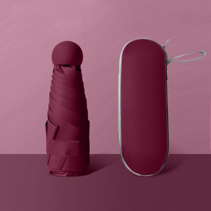 Компактный женский зонт с золотым тиснением: Защита от ультрафиолета, портативный складной, для солнца и дождя