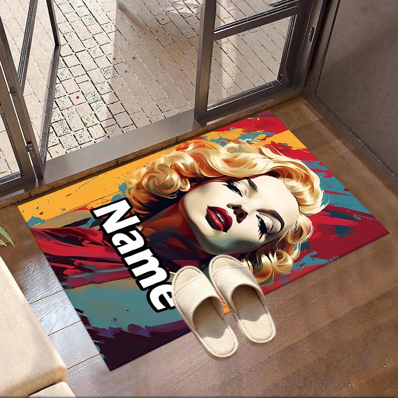 Custom Name Personalized Singer Print Carpet, Versatile Home Decor Rug, for Playroom, Apartment, Balcony, Entryway, Hallway Gift