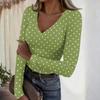 Women's Casual Polka Dot Print Long Sleeve Top Blouse for Everyday Wear