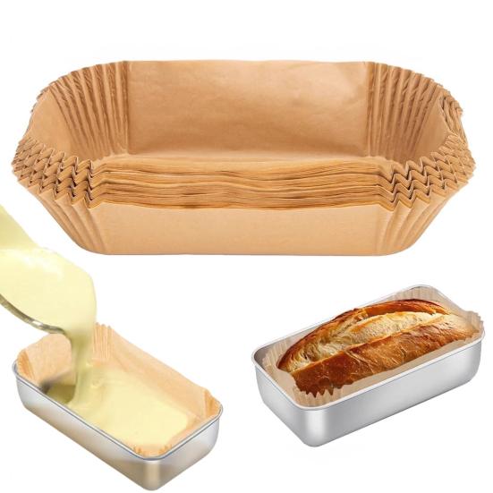 100 шт. Вкладыши для форм для хлеба 9x5 дюймов, антипригарная пергаментная бумага, одноразовые вкладыши из бумаги для выпечки для выпекания хлеба, тостов, пирогов