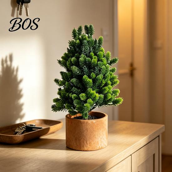 Faux Bonsai Tree for Desk Artificial Mini Pine Potted Plant, Fake Greenery Desktop Ornament, Durable Plant Ornaments Houseplant Living Room