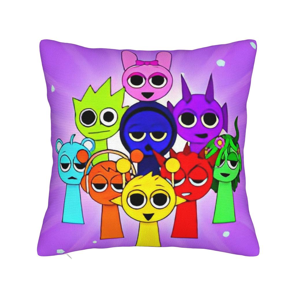 Sprunki Characters Game Pillowcase Polyester Cushion Cover Gift  Throw Pillow Case Cover Seater Zippered 40X40cm