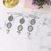 10 Set Metal Alloy Pendant Trays Oval Bezel Trays DIY Vintage Blank Pendant Bases with Transparent Glass Cabochons