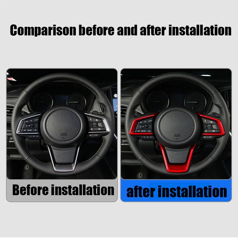 Car steering wheel panel decorative sticker interior modification parts For Subaru Forester 6th 2025 2026