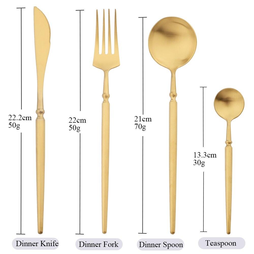 4 шт., набор столовых приборов из нержавеющей стали 304, роскошный набор столовых приборов, золотая вилка, ложки, острый нож, сверхмощный набор столовых приборов для западного ужина