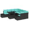 Garden Sofa Set 9 Pieces Black Poly Rattan