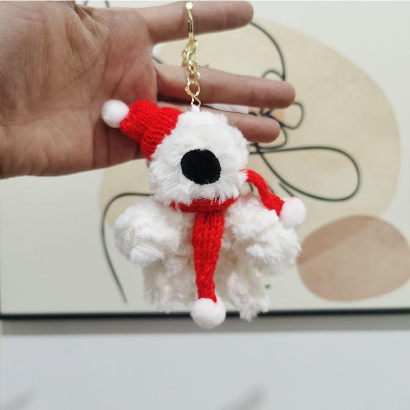 Adorable West Highland Terrier Plush Keychain Cute Couple Bag Charm Doll Toy
