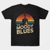 Мужская черная футболка с принтом Гитара Закат Ретро // The Moody Blues Печать на термотрансферной бумаге без вырезания Хлопковая футболка