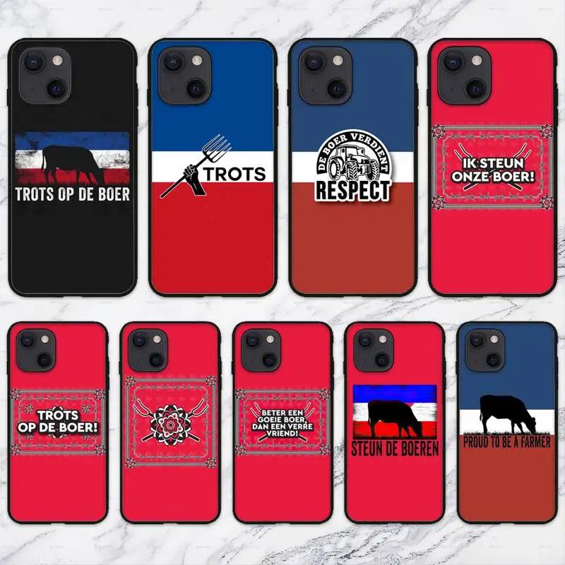 Чехол для телефона No Farmers No Food Trots Op De Boer для iPhone 11 12 Mini 13 14 Pro XS Max X 8 7 6s Plus 5 SE XR Shell