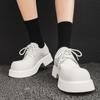 Белые дерби на толстой подошве, модные минималистичные классические туфли для отдыха, улицы, вечеринки, повседневные, красивые молодые кожаные туфли