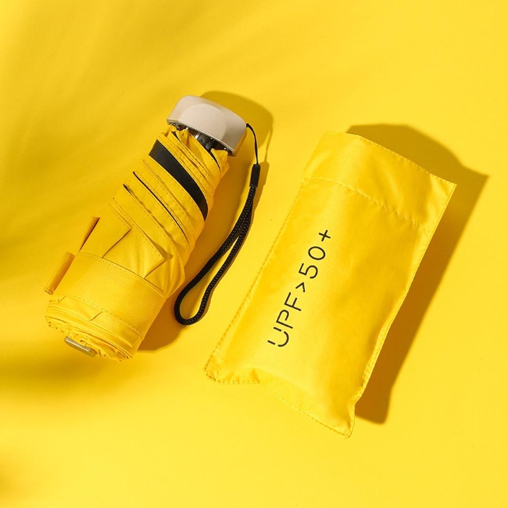 Мини-плоский пятисекционный зонт с шестью костями, складной солнцезащитный зонт с защитой от УФ-излучения для использования на открытом воздухе