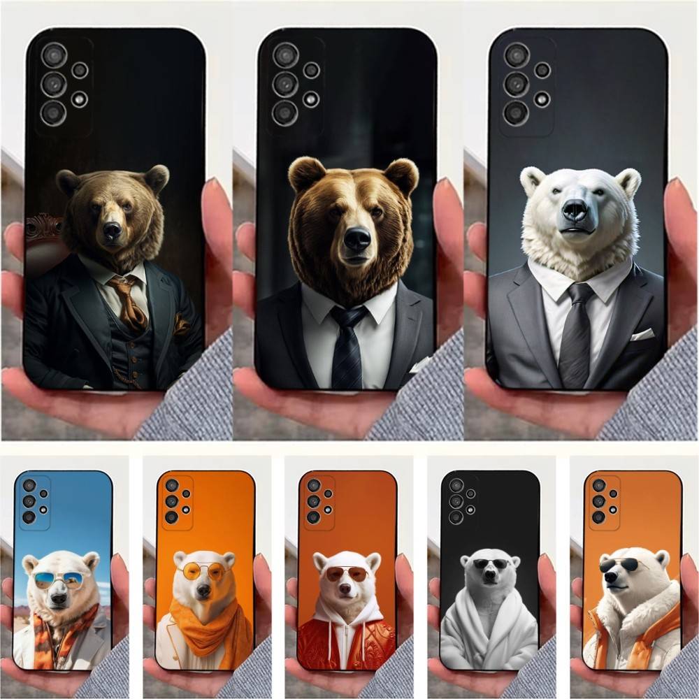 Clothing Art Bear Case For Samsung S21,S9,S22,S25,S20,S10,Plus,Ultra,S24,S23,FE,Lite,Soft Silicone Black