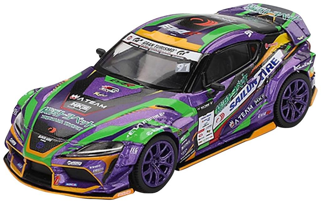 MINI GT Масштаб Toyota GR Supra KUHL 2021 D1GP EVANGELION RACING Готовая модель 1/64 MGT00951-BL