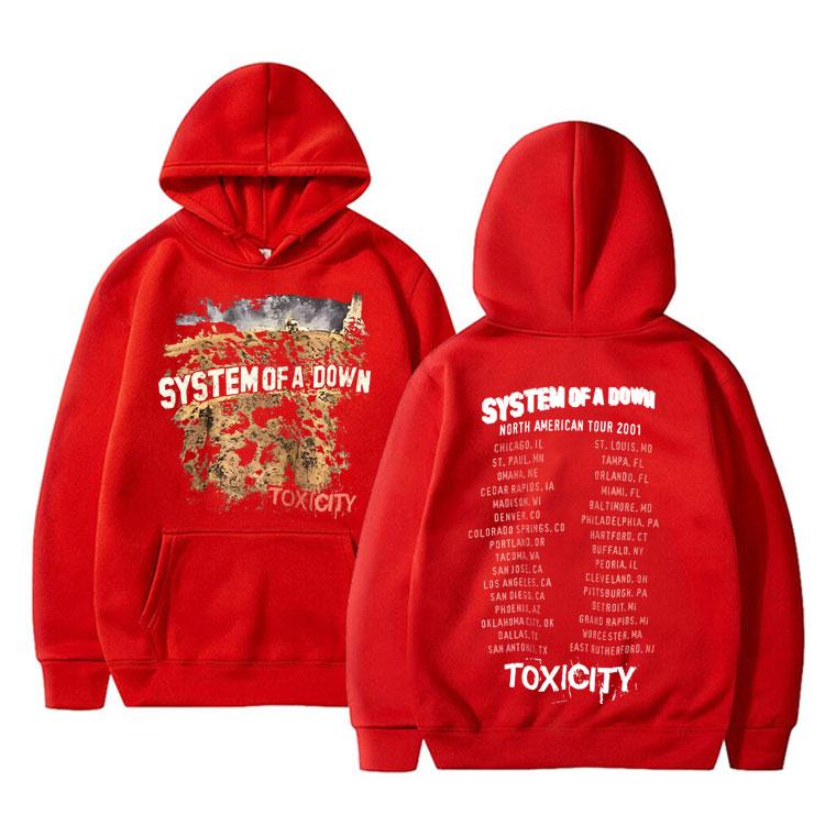 Худи System Of A Down Toxicity Tour для мужчин и женщин, готический панк, винтажная толстовка с капюшоном, мужские флисовые худи оверсайз