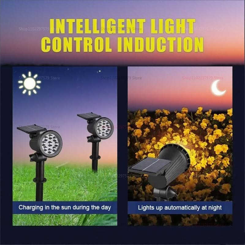 Солнечные прожекторы уличные водонепроницаемые светодиодные настенные светильники для сада, патио, дорожки, ландшафтного декора, меняющие ландшафтное освещение