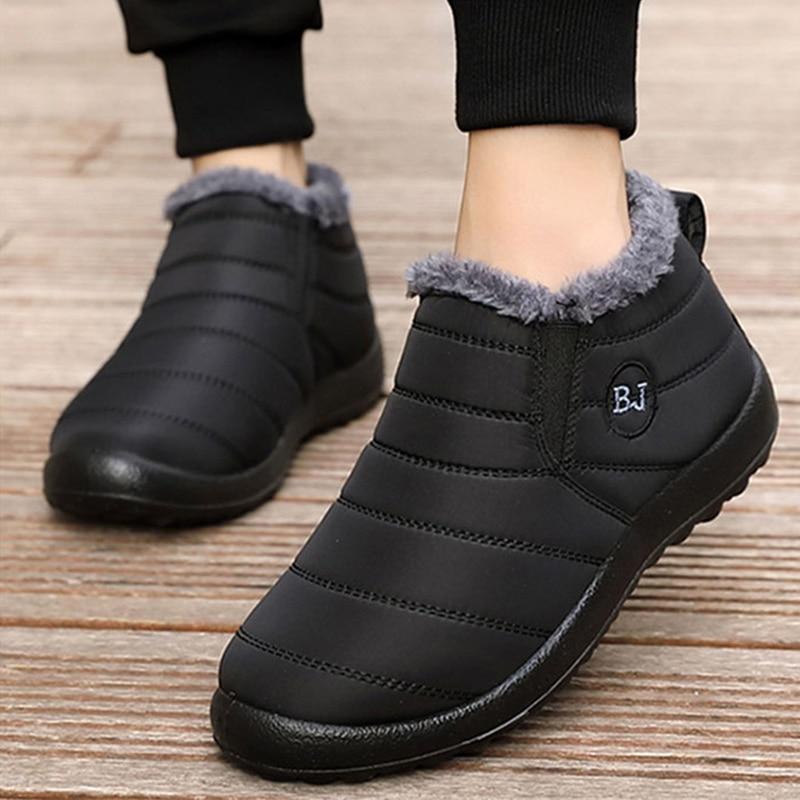 Женские ботинки Snow Fur Женская обувь Platform Slip on New Shoes Женские ботильоны Водонепроницаемые плоские ботинки Botas Mujer Зимние ботинки женские