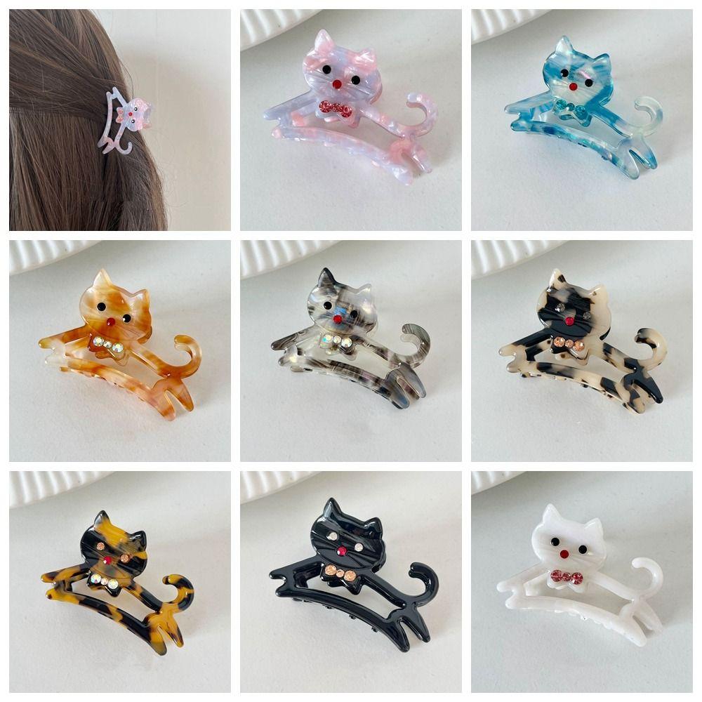 Cartoon Rhinestone Hair Clip Shark Clip Fashion Acetate Animal Cat Hair Claw Female
