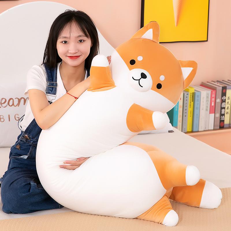 130cm Shiba Inu Doll Throw Pillow Doll Girl Stuffed Toy Legs Rag Doll Long Bed Dog Sleeping Boy Plushie