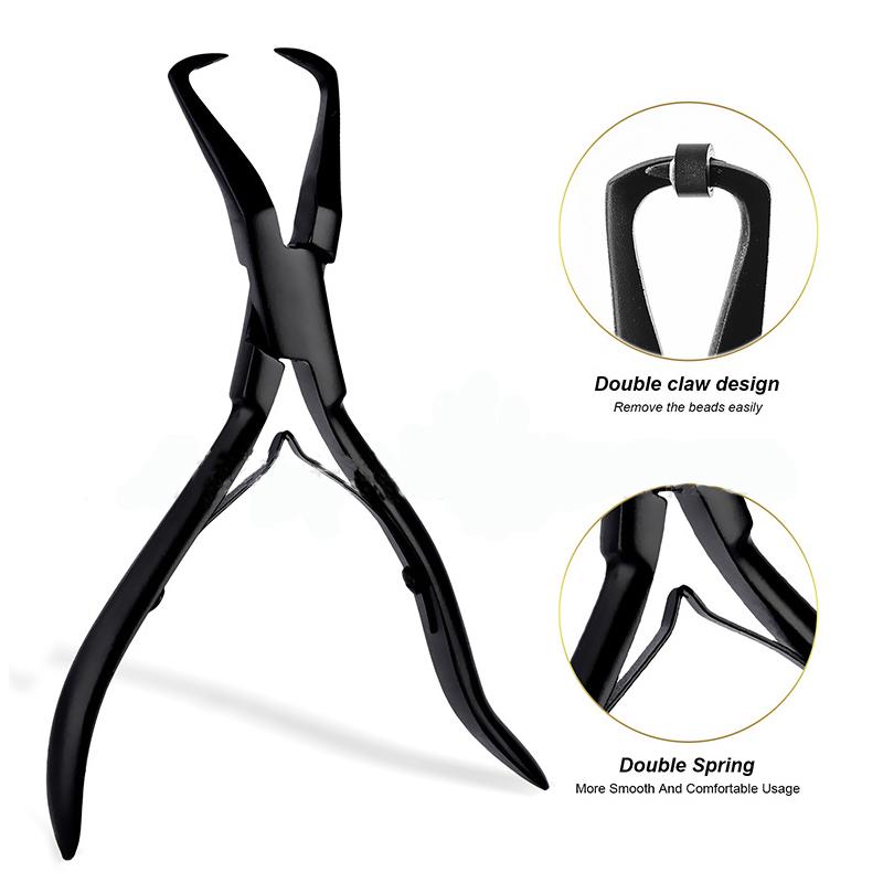 1 предмет, 5,5-дюймовые серебряные зажимы из нержавеющей стали, плоскогубцы для наращивания волос с двумя крючками, инструменты для удаления кератиновых наращенных волос