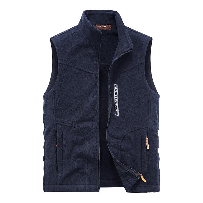 Fleece Vest Men's Outdoor Vest Casual Thin Fleece Autumn and Winter Sleeveless Wool Sports Vest Plus Size Thick Warm Coat