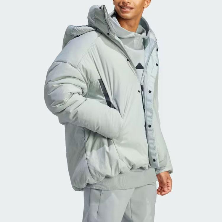 Новые мужские пуховики Adidas MYSHELTER, светло-серый/синий, HZ5699