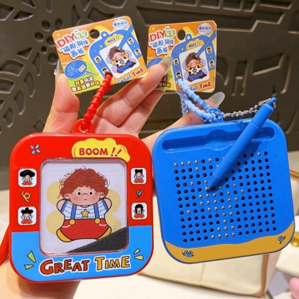 Magnetic Powder Magnetic Bead Board DIY Mini Drawing Pad Keychain Decoration