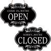 1pcs Stores Open Closed Sign Wooden Hanging Plaque Reversible Double Sided Sign for Store Bar Cafes Pubs Window Wall Art Decor