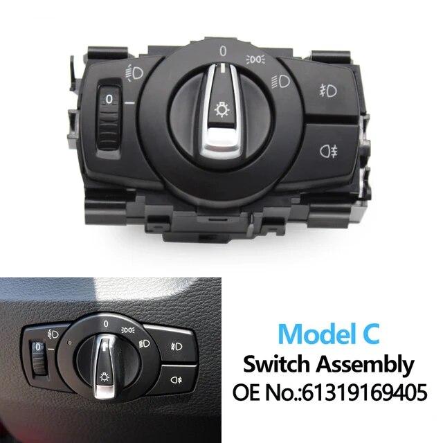 Car Headlight Switch Assembly Head Lamp Rotary Knob Button Cap For BMW 1 3 X1 Series E90 E91 E92 E93 E84 E81 E82 E87 E88