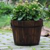 Barrel Planter Plant Pot Decorative Crafts Wood Container for Home Living Room Kitchen
