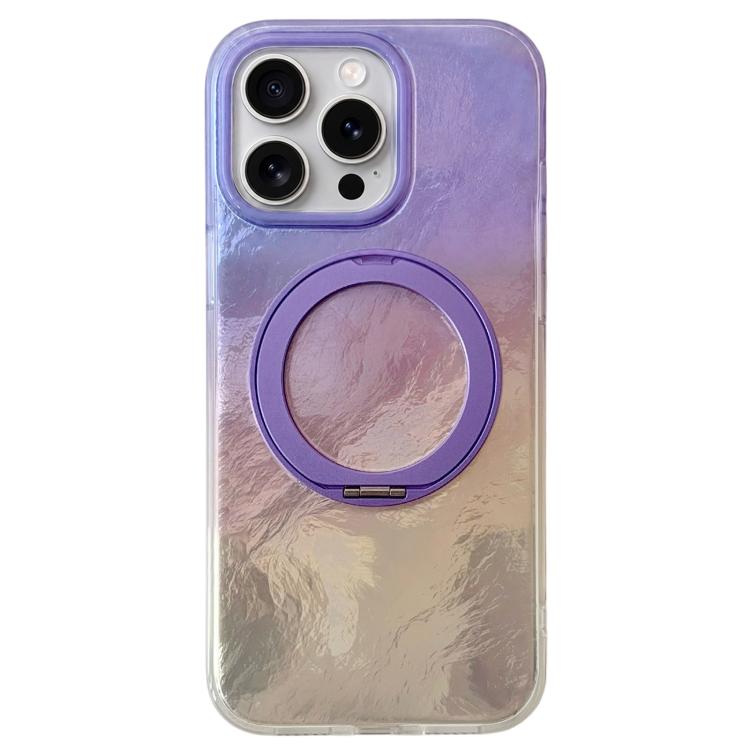 Gradient Glacier 360 Magnetic Holder Phone Case For iPhone 15 Pro Max, Acrylic TPU Cover with 360° Rotating Kickstand