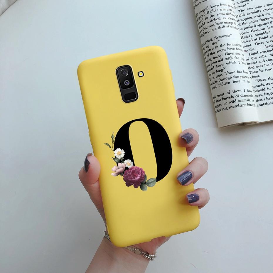Для чехла на телефон Samsung Galaxy A6 2018 A600 A600F для Samsung A6 a 6 plus 2018 A605 A605F A6plus чехол Красивая обложка с 26 буквами