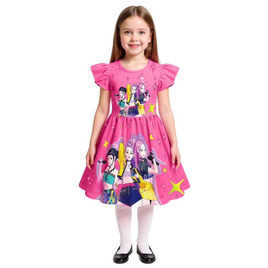 Girls Witch Girls Flying Sleeves Children's Dress Children's A-line Skirt