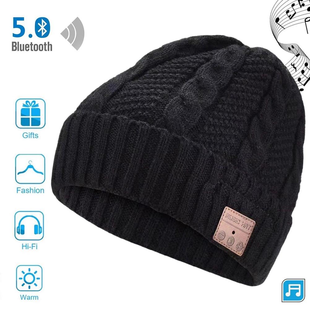 3 In 1 Bluetooth 5.0 Music Beanie Set Winter Hat Earflap Neck Gaiter Scarf Gloves Birthday Gift for