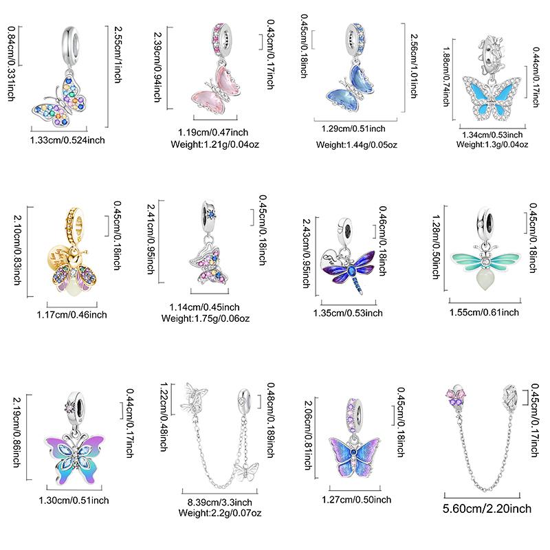 Оригинальные медные шармы-бусины, светящийся люминесцентный кулон в виде пчелы, светлячка, бабочки для браслета, шарма, DIY ювелирных изделий