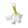 Tulip Shape Bag Charm Leather Like Decorative Charm Fashion Flower Keyring  Bag Decor