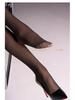 Black Silk Garter Stockings with Gray Faux Transparent Plus Velvet Leggings