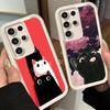 Чехол для телефона Samsung Galaxy S26 S25 Ultra S24 FE Кот Милый Котенок Мультяшный Корпус S23 Plus S22 + S21 S20 5G Мягкий Силикон Funda