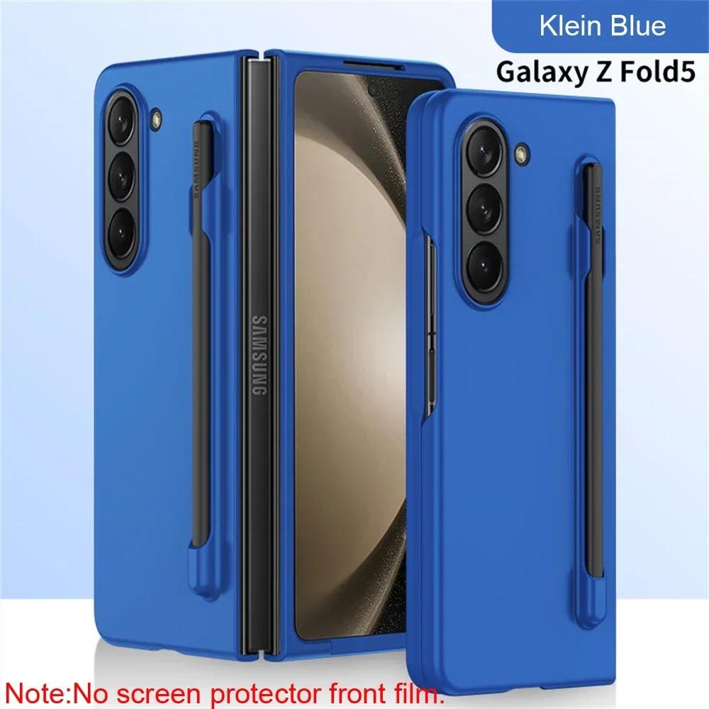Ультратонкий чехол для телефона Samsung Galaxy Z Fold 7 6 5 4 3 со слотом для стилуса, подставкой, пластиковый складной противоударный защитный жесткий чехол