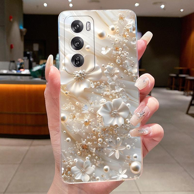 For Oppo Reno 12 5G CPH2625 Back Cover Oppo Reno 12 Pro 5G CPH2629 Case Clear Luxury Fashion Butterfly Flowers Soft TPU Casing