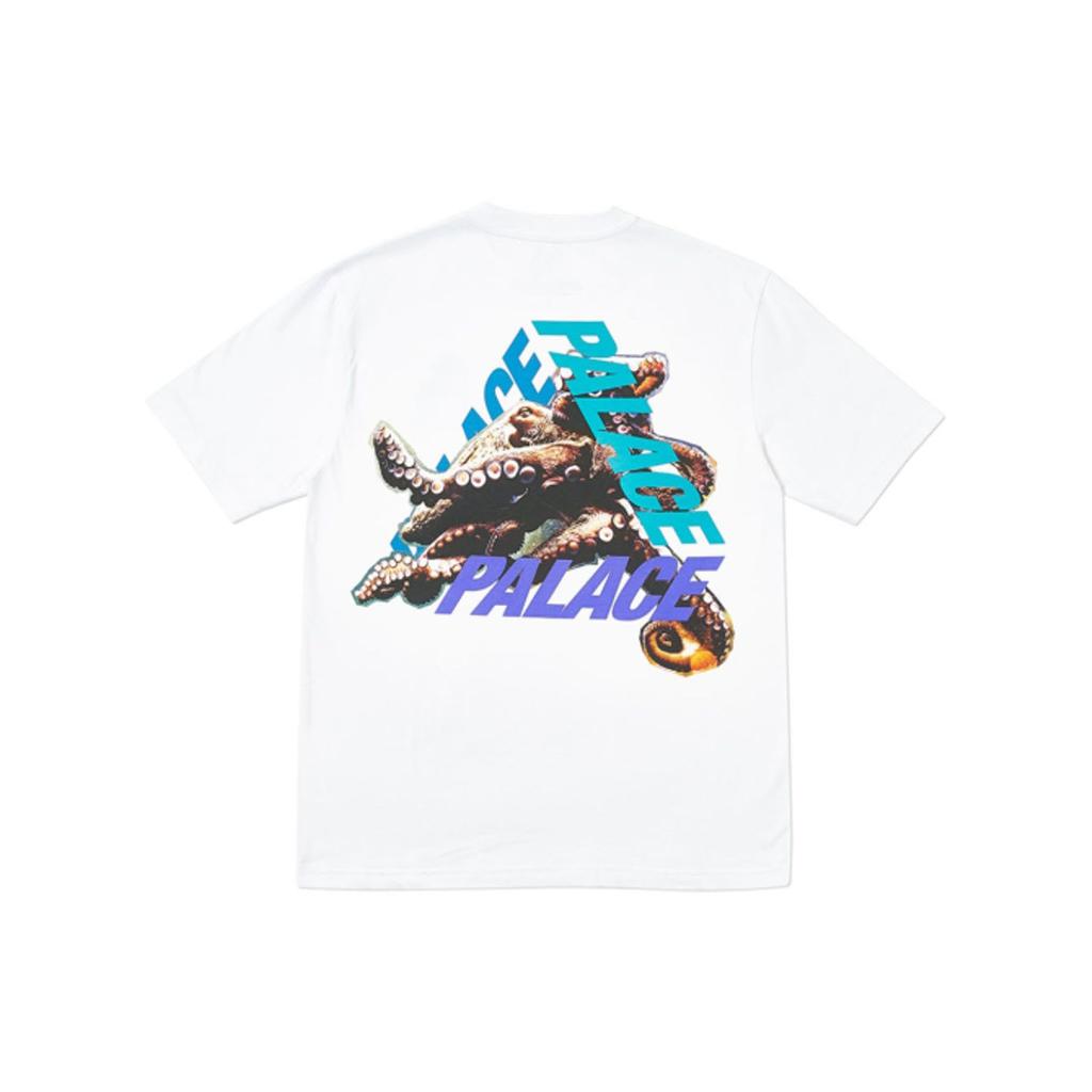 Palace Octo Cartoon Print Short Sleeve T-Shirt Unisex Tops White P18fw060