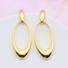 Европейская и американская мода Овальные серьги-подвески с золотым покрытием - Высокополированный трендовый дизайн