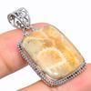 Natural Fossil Coral Gemstone 925 Solid Sterling Silver Gift Pendant 1.65" r2C86