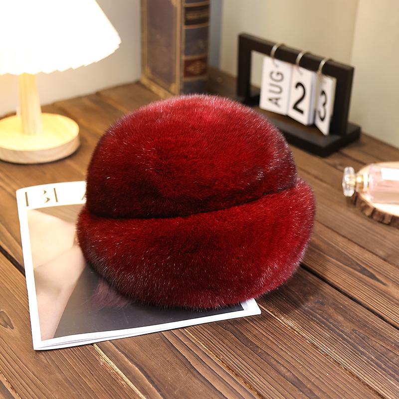 Норковые шапки Элегантные женские шапки Шапки из цельного норкового меха Шапки из натурального меха Зимние теплые шапки