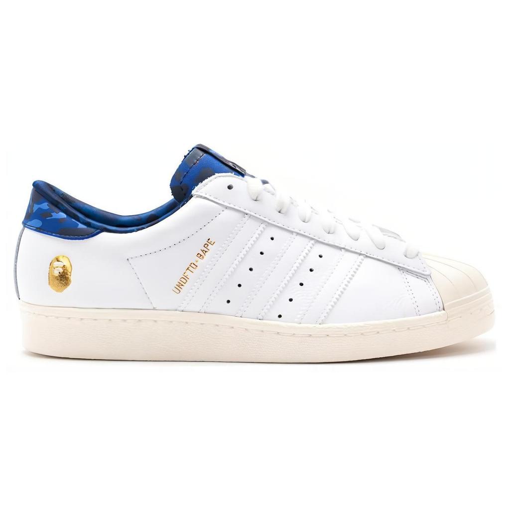 Superstar Undefeated x A Bathing Ape x Superstar Adidas Originals 80v 'Бело-синий' B34292