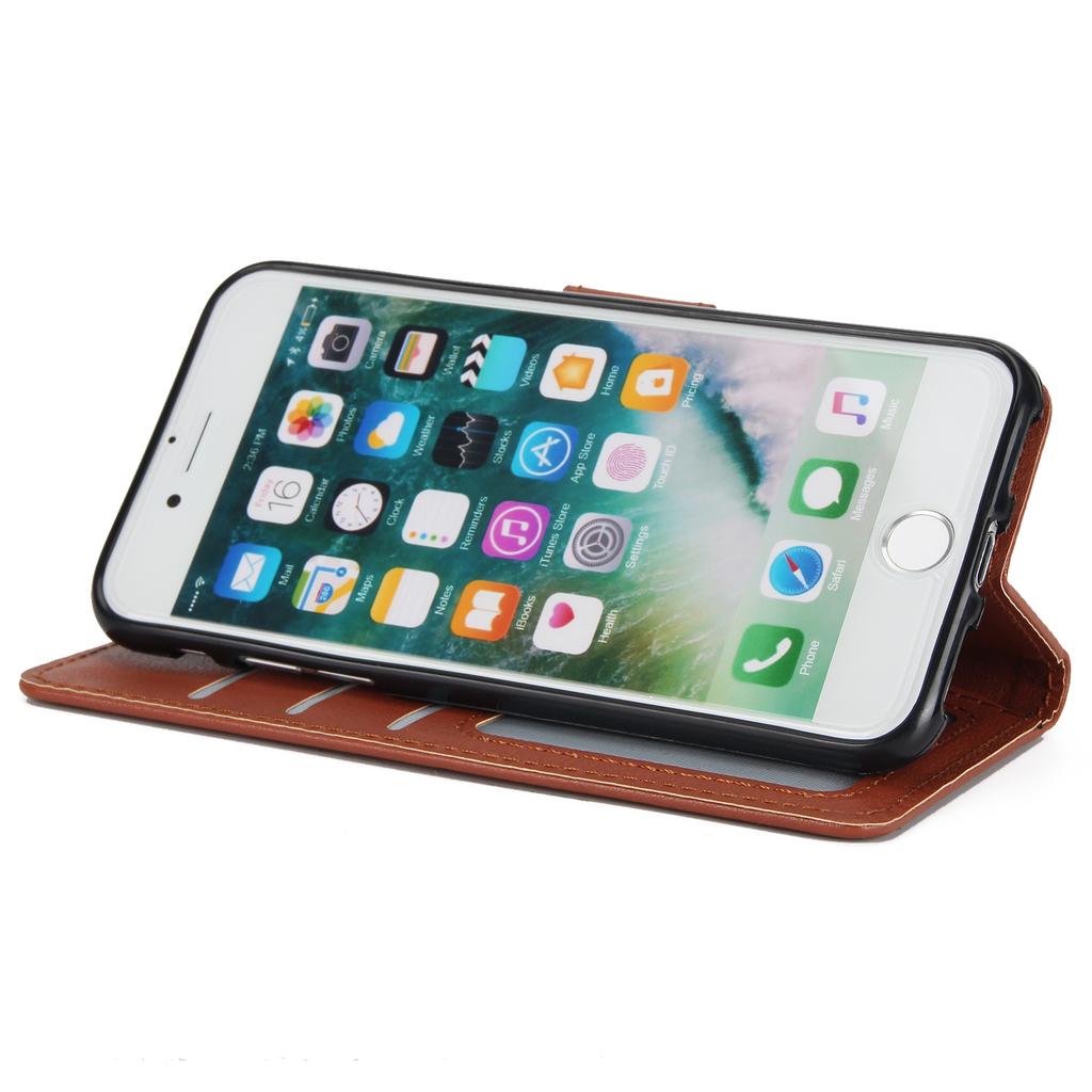 Для iPhone 7/8/SE (2020)/СЕ (2022) Чехол из ПУ кожи с 3 слотами для карт и подставкой