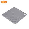 2pcs Uxcell Dish Drying Mat Set 18 x 18 cm Silicone Reusable Drain Pad Heat Resistant Suitable for Kitchen Counter Fridge Drawer