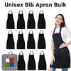 12-120Pcs Bib Aprons with 2 Pockets Unisex Chef Apron Kitchen Aprons Painting Sewing Christmas Cookie Party Server Aprons