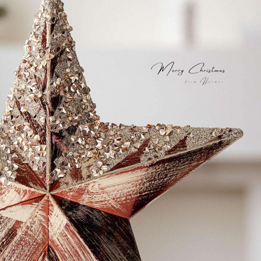 Блестящий рождественский топ с пентаграммой, пластиковое украшение для рождественской елки, отель, торговый центр