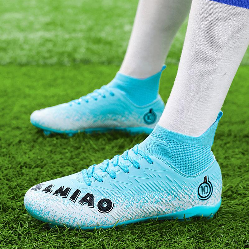 33-46 футбольные бутсы унисекс, высокоэластичные носки на шнуровке, тренировочный искусственный капитан, детские футбольные бутсы для тренировок на открытом воздухе